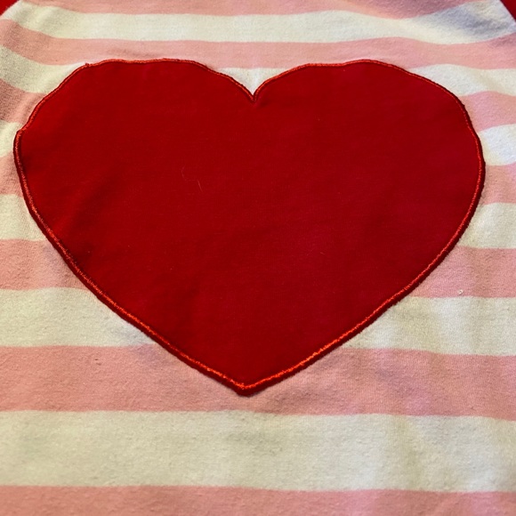 EUC Girl’s Boutique Red Pink Stripe Valentine Heart Shirt Top XXL - Picture 6 of 6